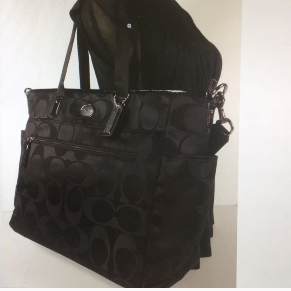 Black coach diaper bag/laptop bag